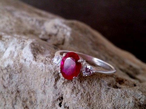Birthstone ring,Triple Ruby ring,red engagement ring,July ring,alternative ring, wedding gift, gift for her