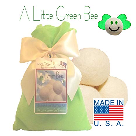 Three Eco-Friendly 100% Wool Dryer Balls - Handmade in America, Natural and Unscented