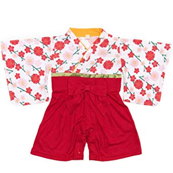 KYOETSU Baby Girls Kimono Rompers Hakama Coverall