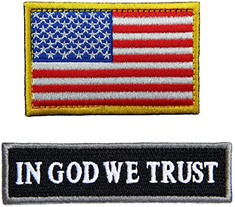 2 Pieces Tactical USA Flag Morale Patch Embroidered American Flag Patch Hook&Loop Fastener Backing Emblem ¡­