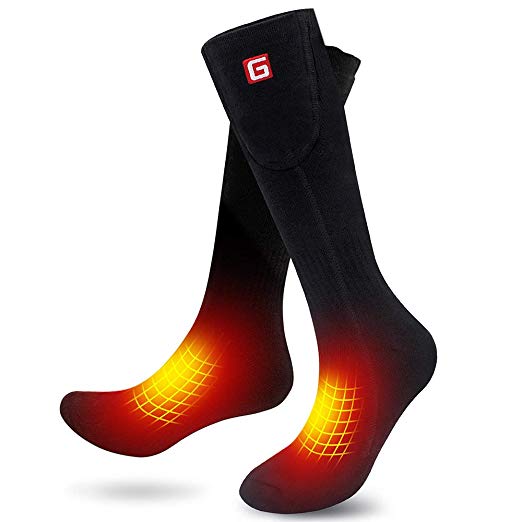 GLOBAL VASION Heated Scoks Winter Electric Rechargeable 3 Heating Settings Thermal Sock for Men and Women