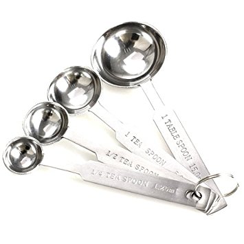 Vktech 4pcs Stainless Measuring Spoons Tea Coffee Cooking Baking Measure Scoop Cup