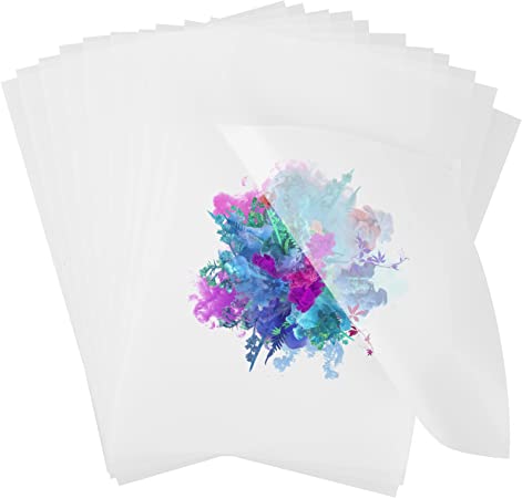 100 Sheets DTF Transfer Film Double-Sided A4 Pretreat Heat Transfer Paper Clear Matte PET Iron-On Transfer Paper for Sublimation DTF Printer DIY Direct Printing On T-Shirts Textiles