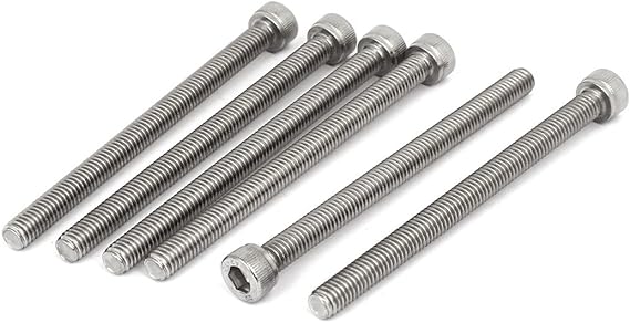 uxcell® M6 x 80mm Thread 304 Stainless Steel Hex Socket Head Cap Screw Bolt DIN912 6pcs