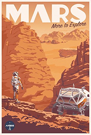 Explore Mars Fabric Cloth Rolled Wall Poster Print -- Size: (36" x 24" / 20" x 13")