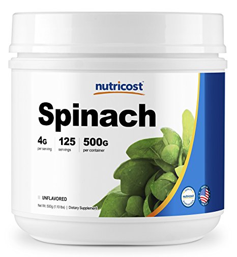 Nutricost Pure Spinach Powder 500 Grams (1.1 LBS)