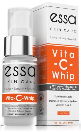 Essa Skin Care Vita-C-Whip Whipped Vitamin-C Moisturizing Serum with Vitamin A and E Hyaluronic Acid and Green Tea Extracts for Skin