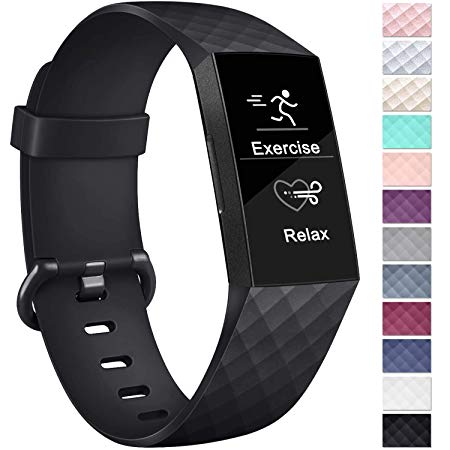 Vancle Bands Compatible with Fitbit Charge 3 Bands Replacement Charge 3 SE Classic Sports Accessories Wristbands Small Large for Women Men