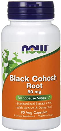 NOW Foods Black Cohosh, 90 Capsules / 80mg (Pack of 2)