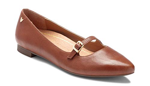 Vionic Women's Gem Delilah Ballet Flat - Ladies Pointed Mary Jane Flat with Concealed Orthotic Arch Support