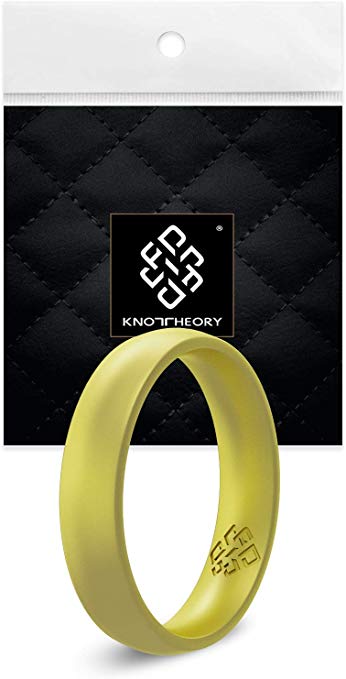 Knot Theory Silicone Wedding Rings for Men and Women - True Comfort Fit Premium Rubber Ring Bands in Rose Gold, Silver - Husband Wife Gift