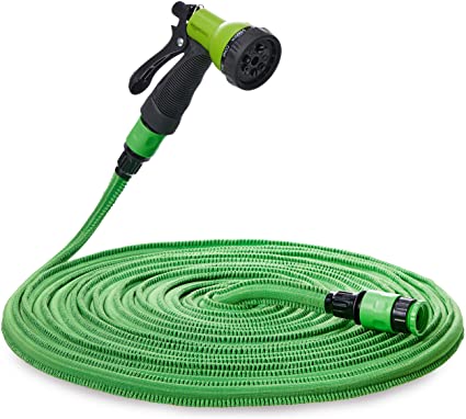 AmazonBasics Expandable Flexible Garden Hose, 30 m, with 9-Function Spray Gun