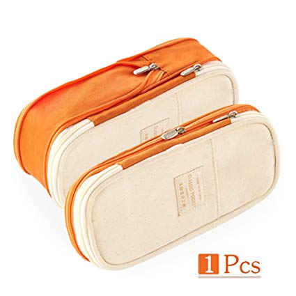 EASTHILL Big Capacity Pencil Pen Case Office College School Large Storage High Capacity Bag Pouch Holder Box Organizer Orange New Arrival