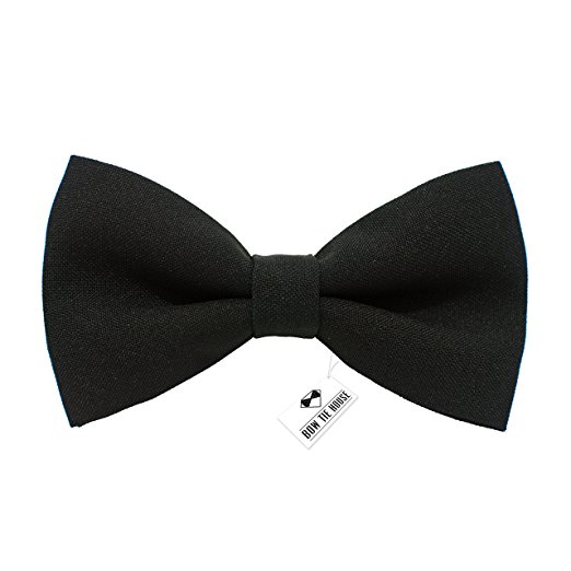 Classic Pre-Tied Bow Tie Formal Solid Tuxedo in 44 Colors by 3 Sizes for Adults and Children, by Bow Tie House