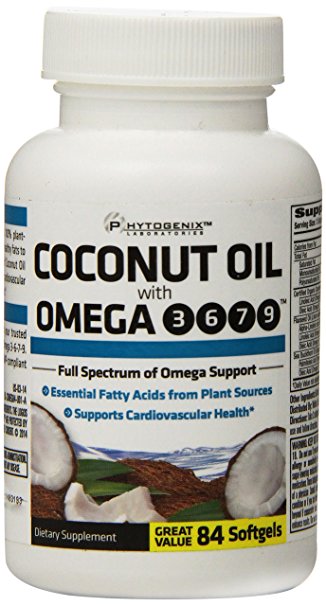 Nature's Science Omega 3, 6, 7, 9 Coconut Oil, 84 Count Soft Gels Box