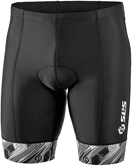 SLS3 Tri Short – Tri-Shorts - Triathlon Shorts Mens - 4 Pocket - Black FRT – 8 Inch Swim Bike Shorts for Men - Designed by Athletes for Athletes