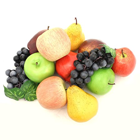 ALEKO AFA3 Decorative Realistic Artificial Fruits Assortment - Package of 12 Fruits