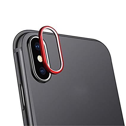 Camera Lens Protector, AMA(TM) iPhone X 9H Hardness Back Camera Lens Tempered Glass Film 3D Protector Cover (Red)