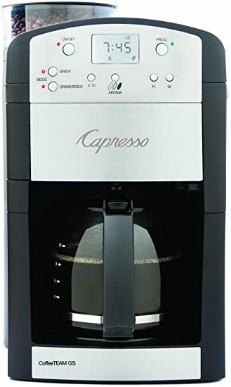 Capresso 464.05 CoffeeTeam GS 10-Cup Digital Coffeemaker with Conical Burr Grinder (Renewed)