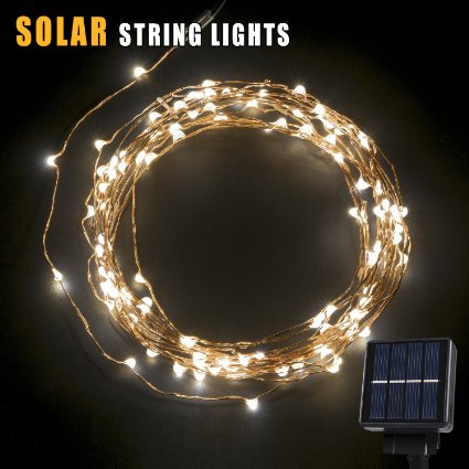 Solar LED String Light 120 LEDs Outdoor Indoor Solar Powered LED String Lights Waterproof Copper Wire Lights for Festival Garden Party 800mA Capacity