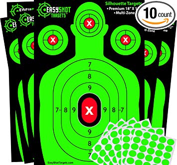 NEON GREEN SHOOTING TARGETS 18” X 12” Silhouettes - EASILY SEE YOUR SHOTS LAND - Premium Targets For Shooting at Our LOWEST PRICE.