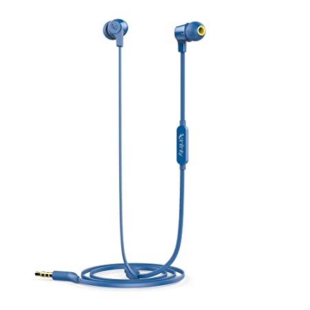 Infinity (JBL) Zip 100 in-Ear Immersive Bass Tangle Free Flat Cable Headphones with Mic (Mystic Blue)
