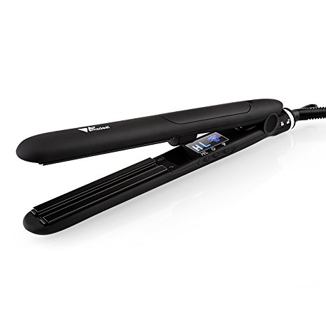 Amzdeal Flat Iron Hair Straightener, Steam Cemaric Hair Curler and Straightening Dual-purpose, Black