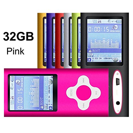 G.G.Martinsen Mini Usb Port Slim 1.78 LCD MP3/MP4 32 GB Portable MP3Player , MP4 Player , Video Player , Music Player (Pink)