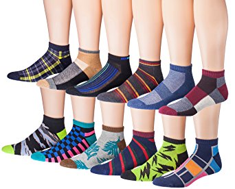 James Fiallo Men's 12 Pairs Low Cut Athletic Sport Peformance Socks