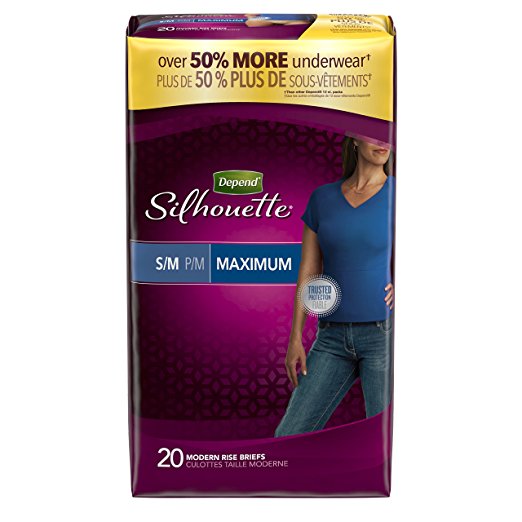 Depend Silhouette Incontinence Underwear for Women, Maximum Absorbency, S/M, Beige