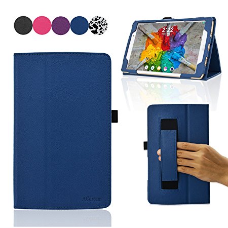 LG G Pad X 8.0 Case, ACdream Folio Protective Premium Leather Tablet Case for LG G Pad X 8.0 Tablet(2016 release), Dark Blue