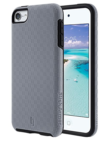 iPod Touch 6 Case,iPod Touch 5 Case,ULAK [ SLICK ARMOR ] Slim-Protection Case for Apple iPod Touch 6 5th Generation (Grey)