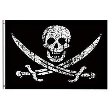 Pirate Flags Jolly Roger Flag 3x5 Feet with Brass Grommet Double Stitch Pirate Jack Captain Skull Sword Banner Garden Flag House Breeze Decorations for Indoor Outdoor Home Boat Yacht Car