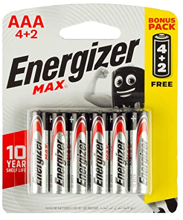 Energizer Max Alkaline AAA Batteries - Pack of 6