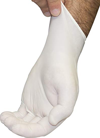 Latex Exam Gloves - Powder Free, Medical Grade, Disposable, Textured, Natural Rubber, Non-Sterile, Work, Medical, Food Safe, Cleaning, Wholesale, Size Large (Box of 100)