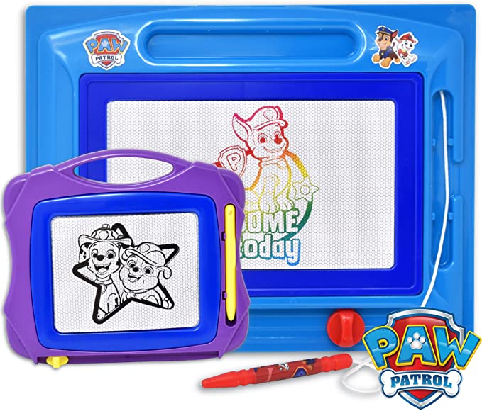 Paw Patrol Magnetic Drawing Board, Large Erasable Doodle Sketching Pad with Travel Size Sketcher to Color, Draw and Erase for Kids, Toddlers, Boys & Girls