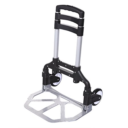 Portable Heavy Duty Folding Hand Truck Luggage Cart Large Capacity, Industrial/Travel/Shopping (Style2-150 lbs)