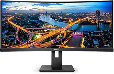 Philips 346B1C UltraWide 34" Curved Monitor, UltraWide QHD 2K, USB-C and Built-in KVM Switch, 119% sRGB, USB-PD 90W, Height Adjustable, PowerSensor, 4Yr Advance Replacement Warranty