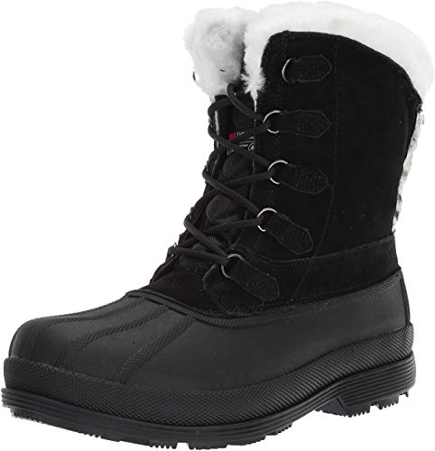 Propet Women's Lumi Tall Lace Snow Boot, Black/White, 7H 4E US