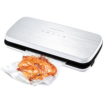 Holife 【2nd Gen】Vacuum Sealer, Multifunctional Compact Food Saver Moist/Dry Vacuum Sealing Packing Machine with Food Grade Starter Bags, Keep Fresh Up to 8 Times Longer, 3MM Width, Bright White