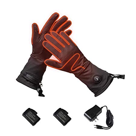 J JINPEI Heated Gloves Liners for Men and Women Electric Rechargeable Gloves,Heated Thin Section Glove and Lithium Battery 7.4V 2200mAh,Non-Slip Touch Screen Gloves Arthritis Winter Warm Gloves,S-XL
