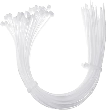 Shappy 50 Pcs Zip Ties Heavy Duty Strong Large Cable Wire Ties Zip Ties Industrial Sturdy Wire Ties, Awnings Tying Branches Bundling of Crops Fixed Water Pipes (White,40 Inch)