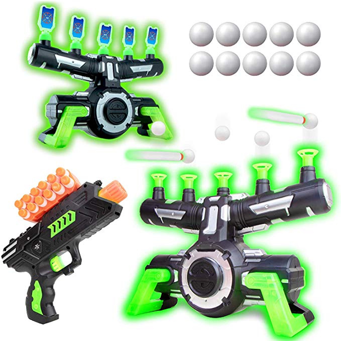 USA Toyz Astroshot Zero GX Glow in The Dark Shooting Games – Target Practice Toys, Space Guns for Boys, Compatible with Nerf Toys (Black and Green)