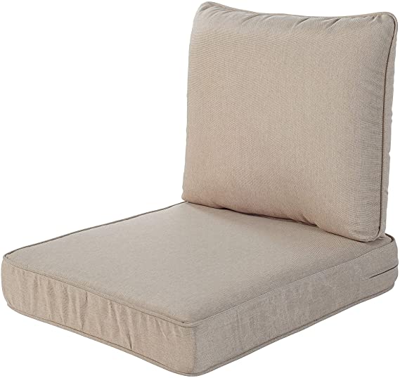 Quality Outdoor Living 29-BG02SB All-Weather Deep Seating Chair Cushion, 23 x 26, Beige