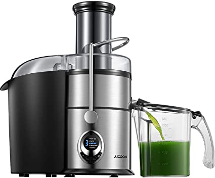 Juicer Centrifugal Juicer Machines, Aicook 800W Juice and Vegetable Extractor 5-Speed Touch Screen, 3.1'' Big Mouth Centrifugal Juicer, Easy to Clean, Quiet Motor, Non-Slip Feet, BPA-Free