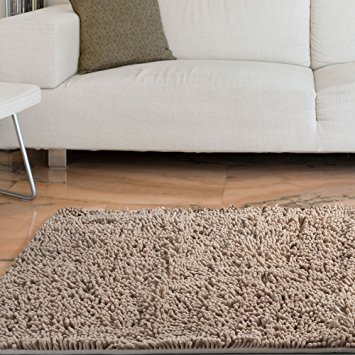 Lavish Home High Pile Carpet Shag Rug, 21 by 36-Inch, Ivory