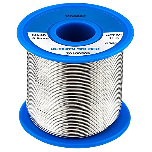 Vastar 454G Activity Wire Solder 60/40 (60% Tin, 40% Lead), 0.8mm Diameter (0.031"),1LB