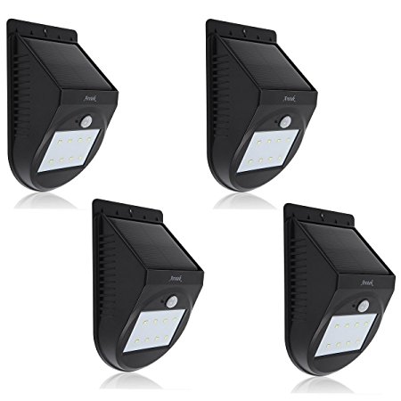 Arotek 4-Pack Solar Motion Sensor Light, Bright 8 LED Waterproof Security Lighting Wireless Outdoor Step Lamp for Tree Patio Yard Garden Fence Driveway Stairs Pool Area