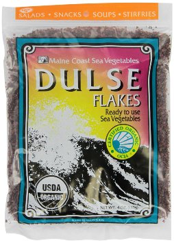 Dulse Flakes - Certified Organic- Sea Vegetables washed Pure Vegan- Maine COhsawast 4oz