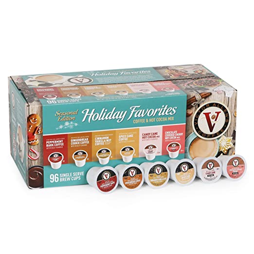 Holiday Favorites Variety Pack for K-Cup Keurig 2.0 Brewers, 96 Count Victor Allen's Coffee Medium Roast Single Serve Coffee Pods